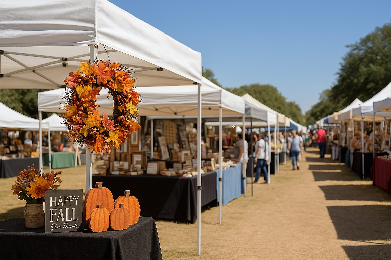 San Antonio fall events Hill Country fall craft fair booths.